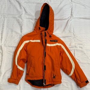 Spyder Orange Kids Insulated Ski Jacket with Hood